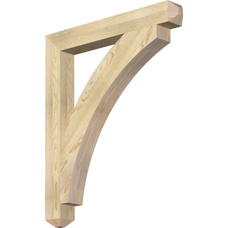 Ekena Millwork Thorton Craftsman Rough Sawn Bracket, Douglas Fir, 4"W x 32"D x 38"H BKT04X32X38THR04RDF